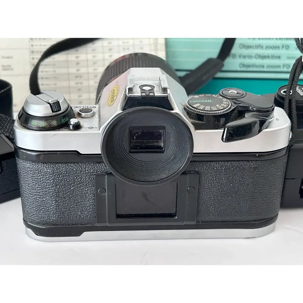 Canon AE-1 Program SLR Camera W/ 35-70MM Zoom and Drive Motor - Papers-Tested